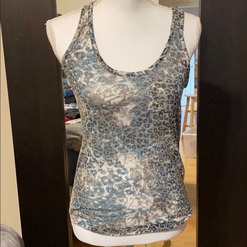 Leopard print razor back tank top